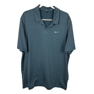 Nike Golf Tiger Woods Collection Mens Polo Shirt Size XL Teal Green Dri-Fit